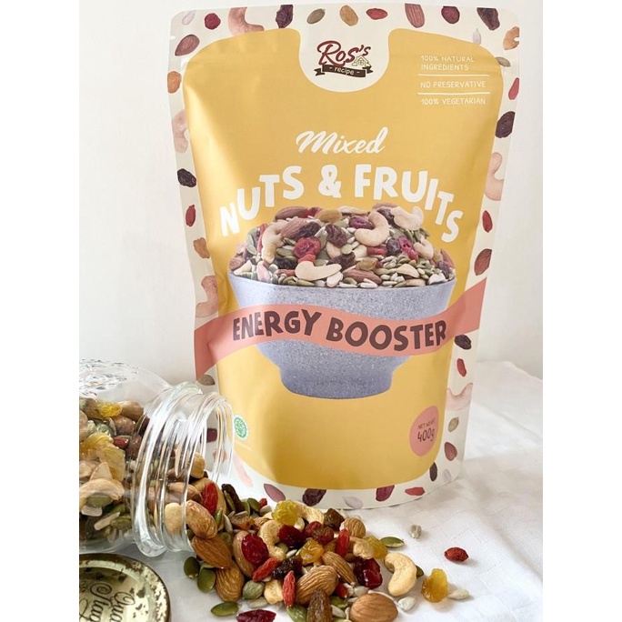 

Promo Mix Nuts & Fruits 400 gr - Trail Mix Premium - Panggang - Oven