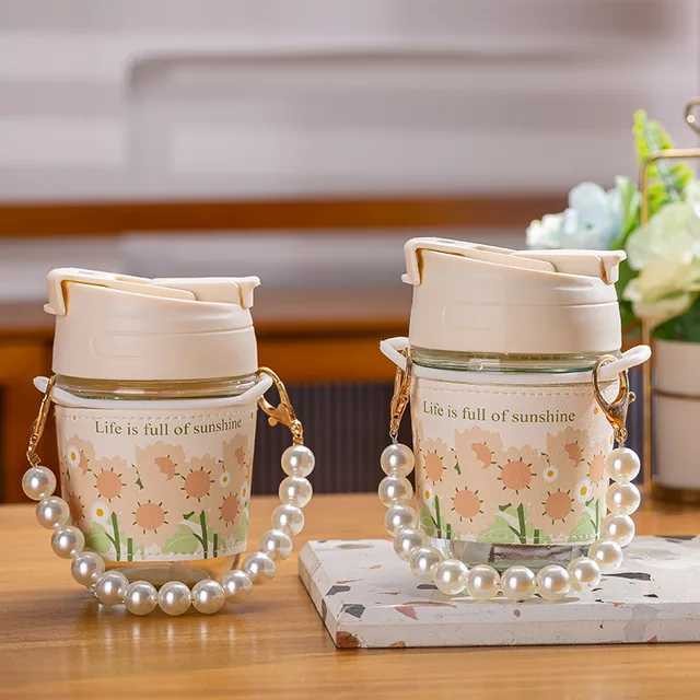 AZ BOTOL MINUM KOREA / TUMBLER SEDOTAN AESTHETIC TALI MUTIARA TERMURAH 