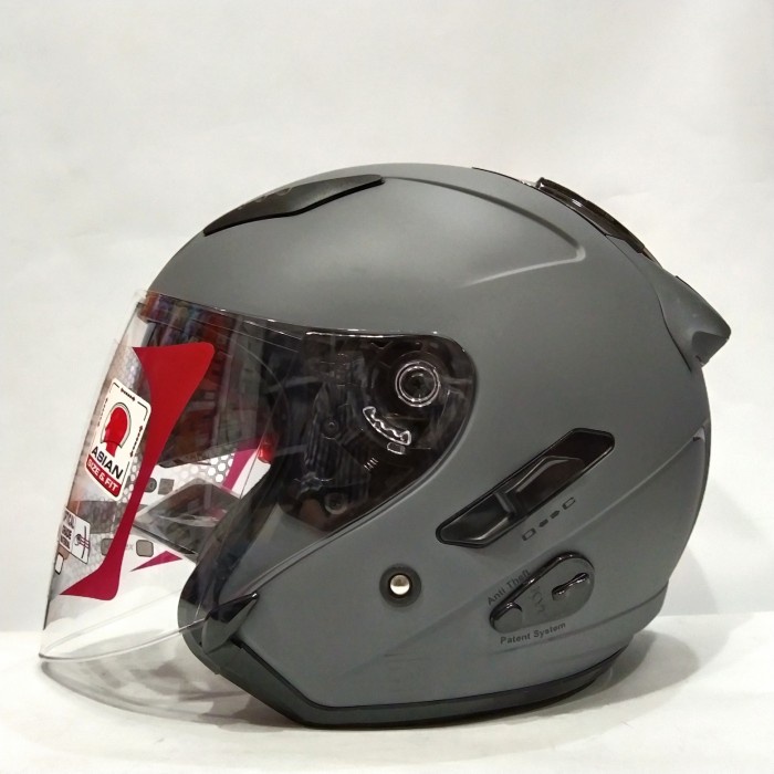 Terlaris Helm Kyt Galaxy Flat R Solid Matt Gorila Grey Hlem Half Face