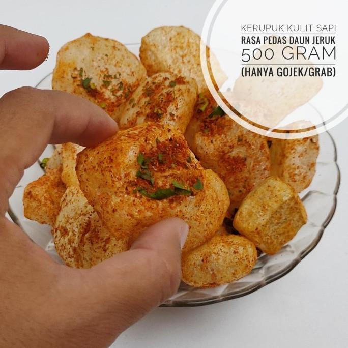 

Promo Kerupuk Kulit Sapi Asli Matang Rasa Pedas Daun Jeruk 500 gr - krupuk