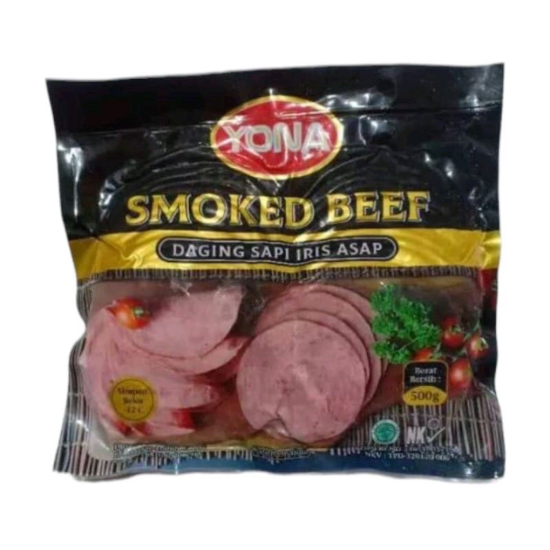 

YONA Smoke Beef Daging Sapi Iris Daging Asap Iris Smoked beef murah enak lezat 500 gram