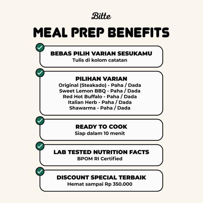 

Promo 2-WEEK MEAL PREP Package - Ayam Marinasi Sehat Hi Protein Low Cal Diet