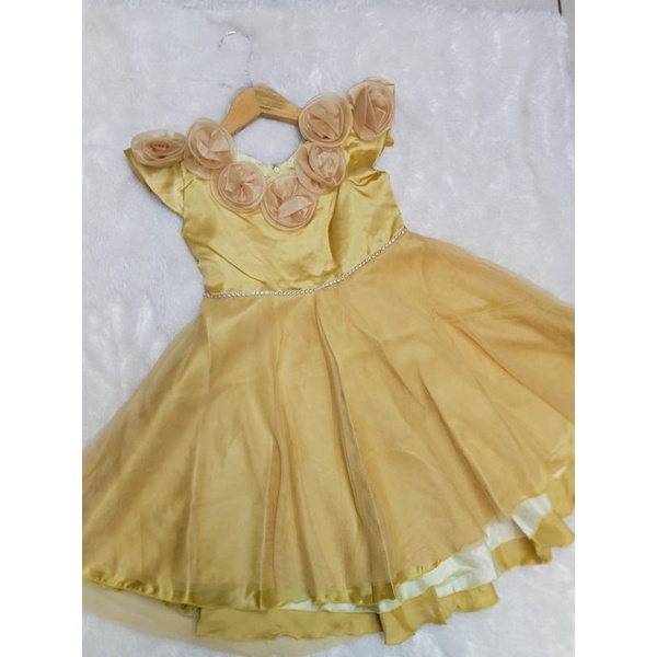 Gaun Pesta Bunga Anak Perempuan/Dress Gold/Fashion Anak perempuan