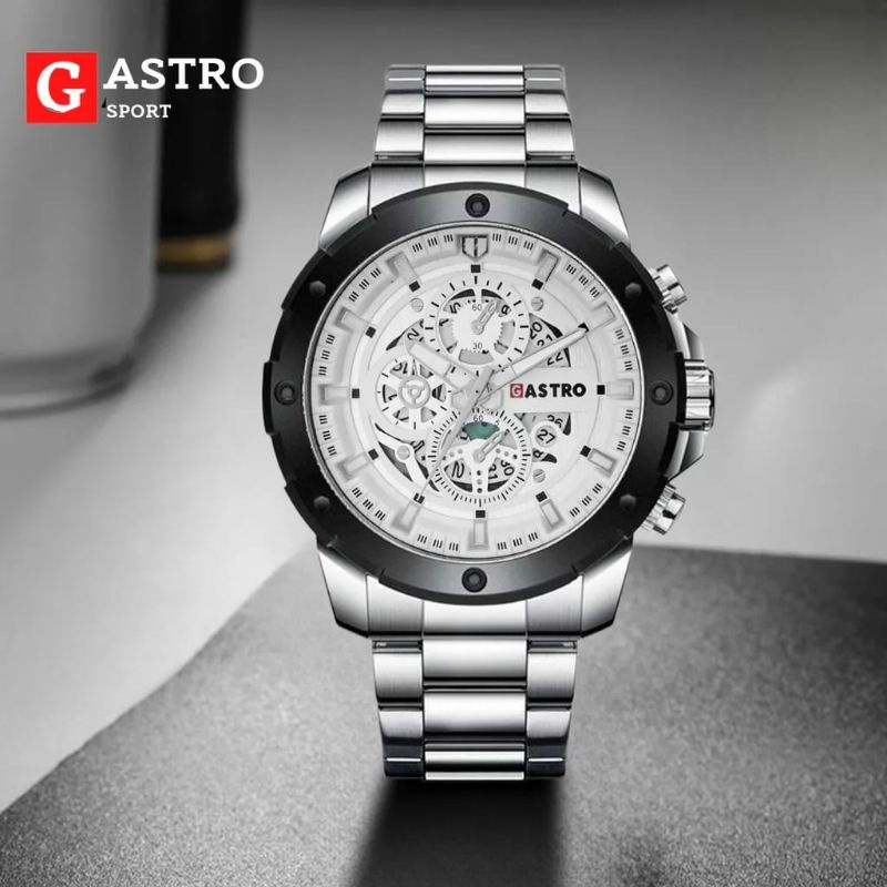 Sport Gastro Jam Tangan Pria Rantai Stainliss Steel Fashion Bisa COD