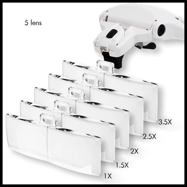 

Ezren Ez-0627 Kacamata Pembesar Reparasi Jam 5X Magnifier 2 Led