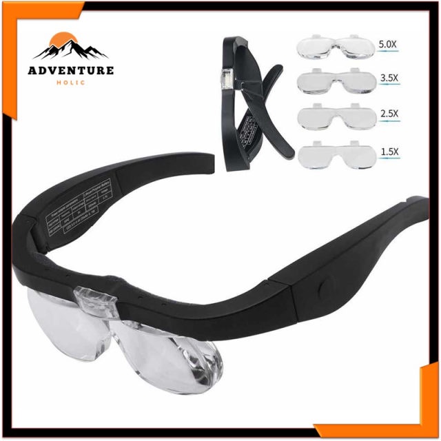 ZEAST Kacamata Pembesar Reparasi Jam 5x Magnifier 2 LED - 11537DC - AHPR ADHB
