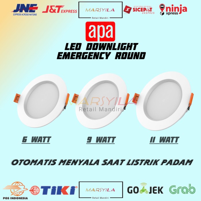 lampu DOWNLIGHT LED EMERGENCY | LAMPU DARURAT PLAFON | EMERGENCY LAMP APA - 6 Watt(Y8P3) lampu darur