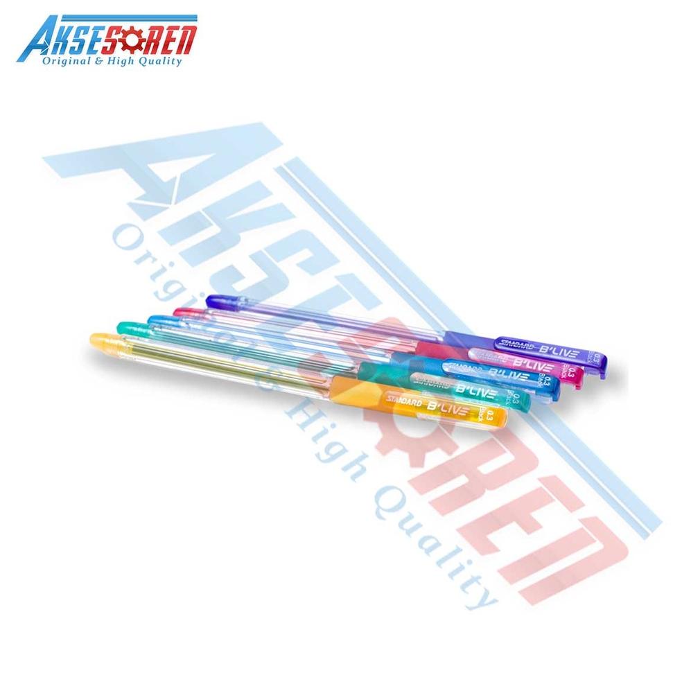 

Termurah Aksesoren Pulpen Standard B'Live [1 Pack/12 Pcs] / Ballpoint Pena 1 Pak / Alat Tulis Sekolah / Ball Pen Bolpen Polpen Bulpen Tinta Hitam Standar Blive / Perlengkapan Sekolah