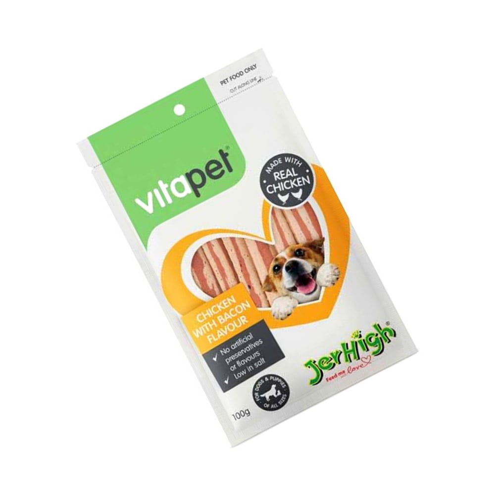 Jerhigh 100 Gr Camilan Anjing Chicken Bacon