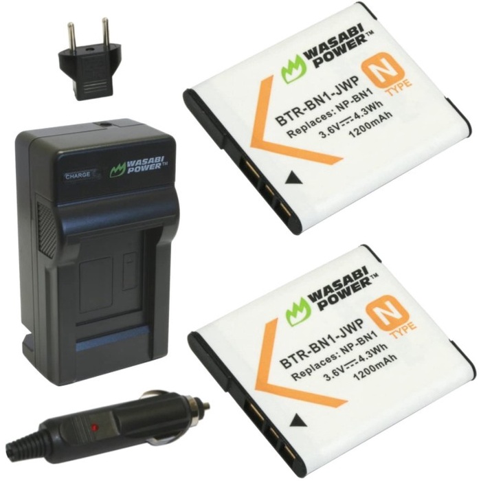 WASABI POWER BATTERY SONY NP-BN1, NP-BN (2-PACK) & CHARGER