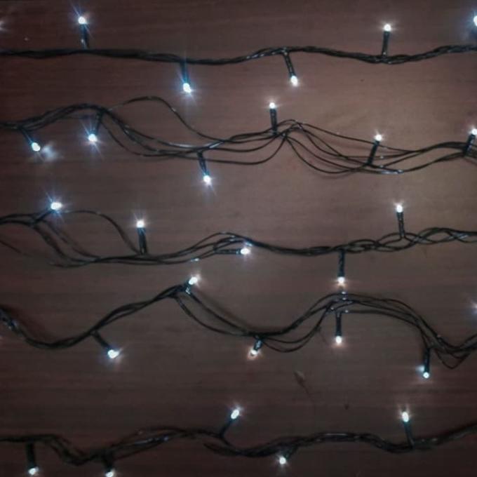 Lampu Natal LED 100 Lampu Clear Putih Kualitas -Lampu Pohon Natal