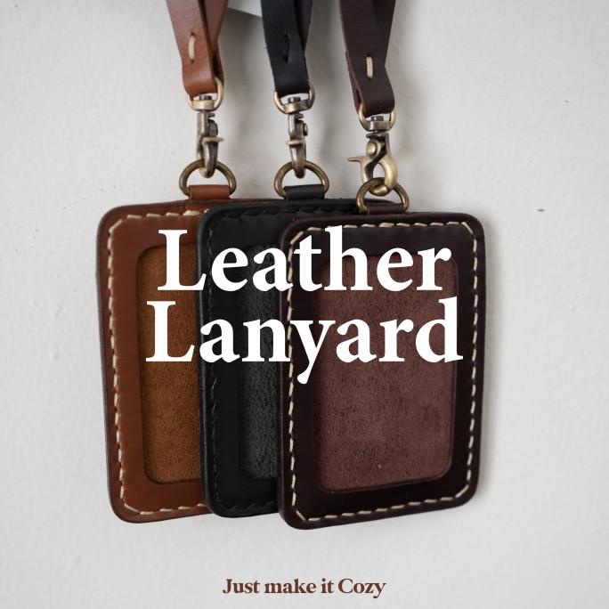 Lanyard Kulit Minimalis - Tali ID Card (Leather Lanyard)