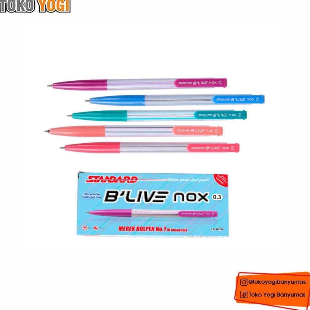 

Grosir Standard Ballpoint Pen B'Live Nox 0.3 Tinta Hitam (1 Pack = 12 Pcs)