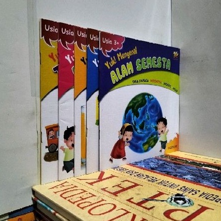 SEPAKET 5 BUKU YUK MENGENAL UNTUK USIA 3 + BAHASA INGGRIS-INDONESIA-ARAB