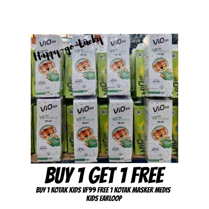 Vio Mask VF Kids Masker Anak Earloop 4 ply 20pcs model spt KF94/convex