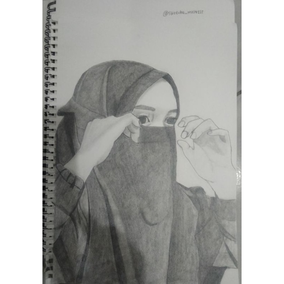 kado spesial Sketsa wajah A4 full arsir
