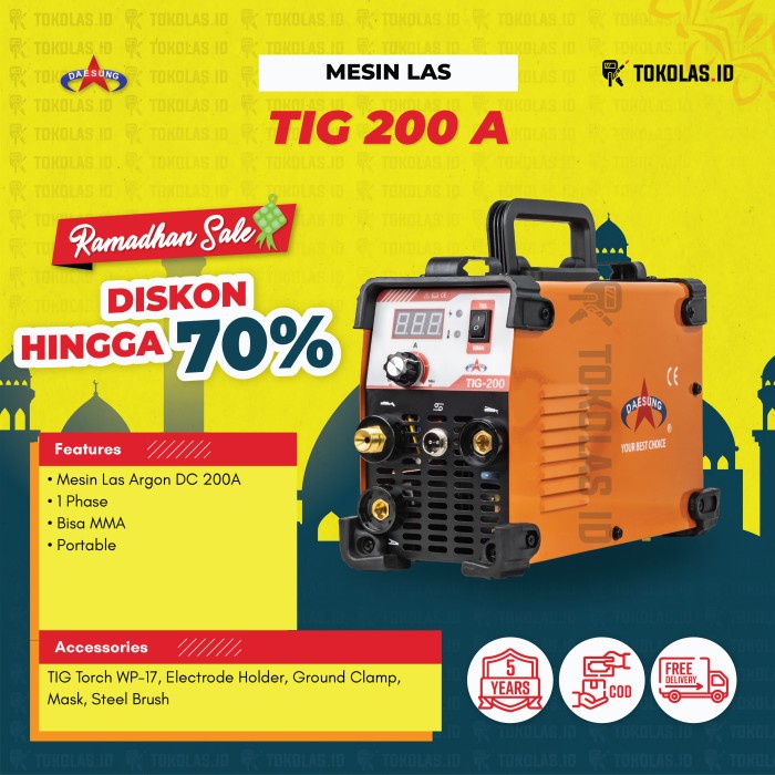 Terlaris Mesin Travo Las Inverter Daesung Tig Argon Tig 200 Tig200 Tig-200