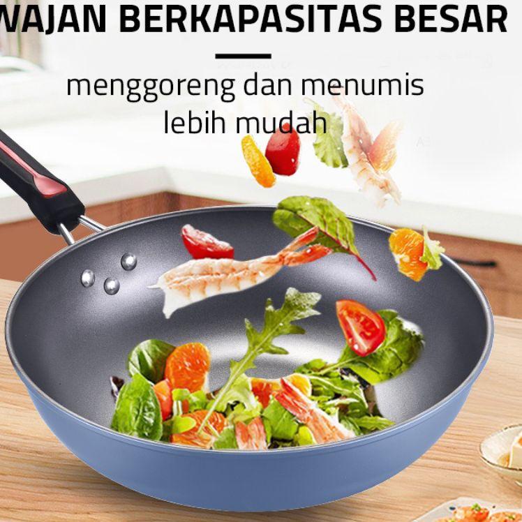 Garansi Mutu [GSF ORI] Panci teflon jumbo 30 cm/penggorengan teflon hemat minyak anti lengket