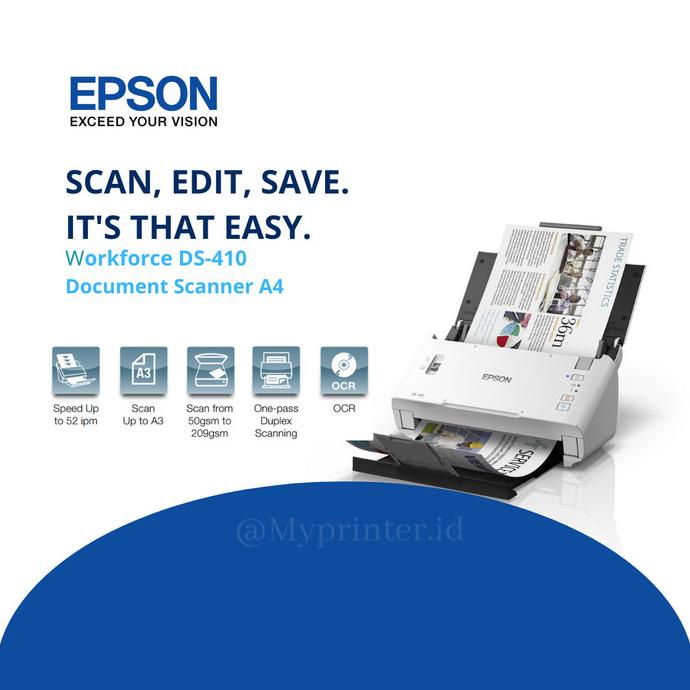 SCANNER EPSON DS-410 EPSON DS410 SCAN UP TO A3 STITCH GARANSI RESMI