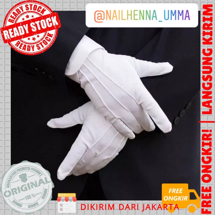 Terlaris Sarung Tangan Pengantin Pria Wedding Gloves Motif Garis Ada Kancing