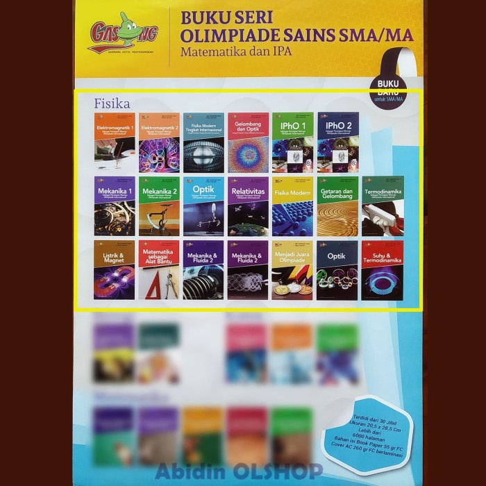 Hot Sale Buku Seri Olimpiade Sains Fisika Sma/Ma(Gasing)-20 Jilid Buku Termurah