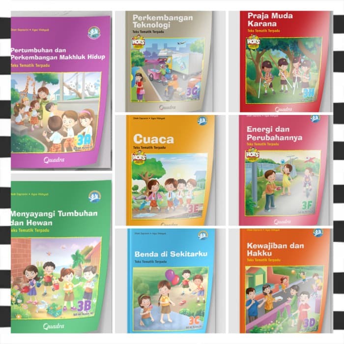 Promo Ori Paket Satu Tahun Buku Tematik Terpadu K13 Quadra Kelas 3Abcdefgh Termurah