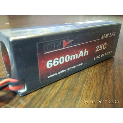 Hardcase Lipo 2s 7.4v 6600mah 25c Onbo Power
