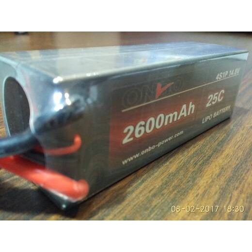 Hardcase Lipo 4s 14.8v 2600mah 25c Onbo Power