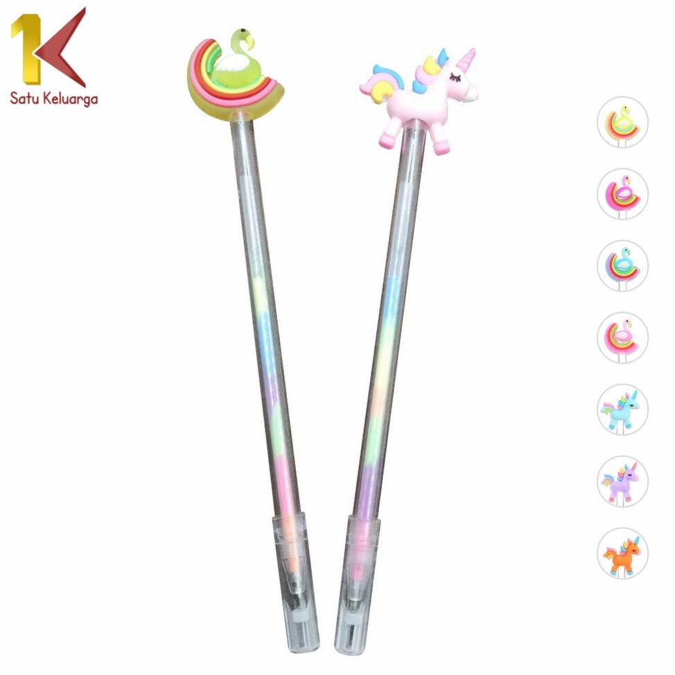

Satu Keluarga Surabaya Pulpen Gel 0.5mm Karakter Angsa Tinta Rainbow A44 Alat Tulis Pena Pelangi Drawing Pen Warna Warni Import