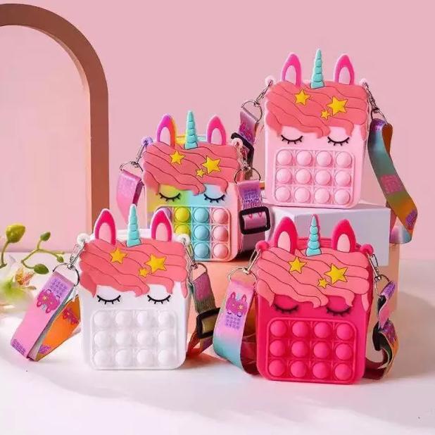 Pop It Rainbow Unicorn Tas Sselempang Anak Viral / New Popit Bag