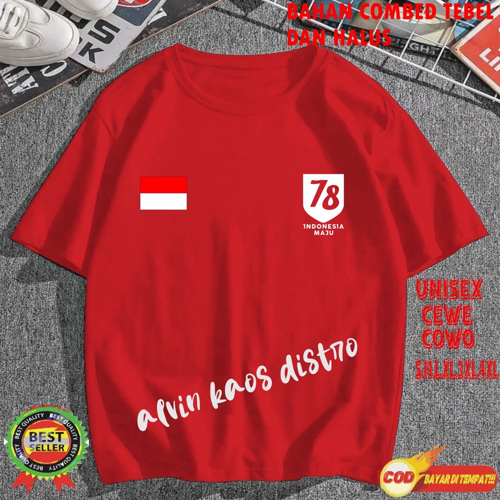 Kaos Logo 78 Bendera  Hut RI 78 17 AGUSTUS 1945 KEMERDEKAAN INDONESIA Kaos Pria Kaos Murah Kaos Wanita Kaos Promo Best Seller