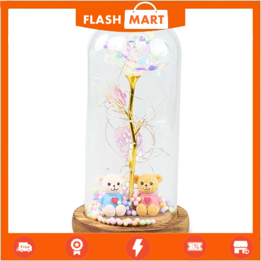 FLASHMART Lampu Meja Hias LED Mawar Beauty &amp; The Beast Bubble Colorful - RG-014