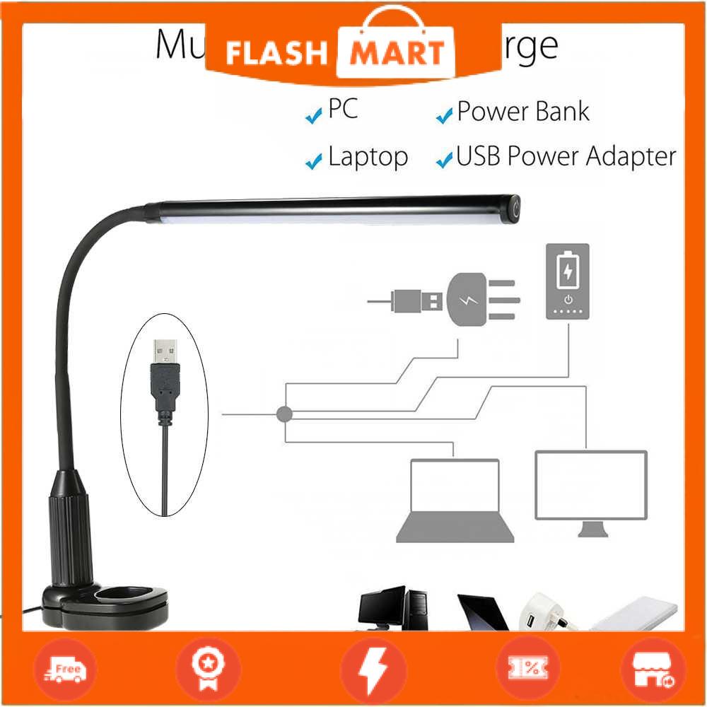 FLASHMART Lampu Meja Belajar LED Desk Lamp Clip 24 LED 5W Cool White - L1515W