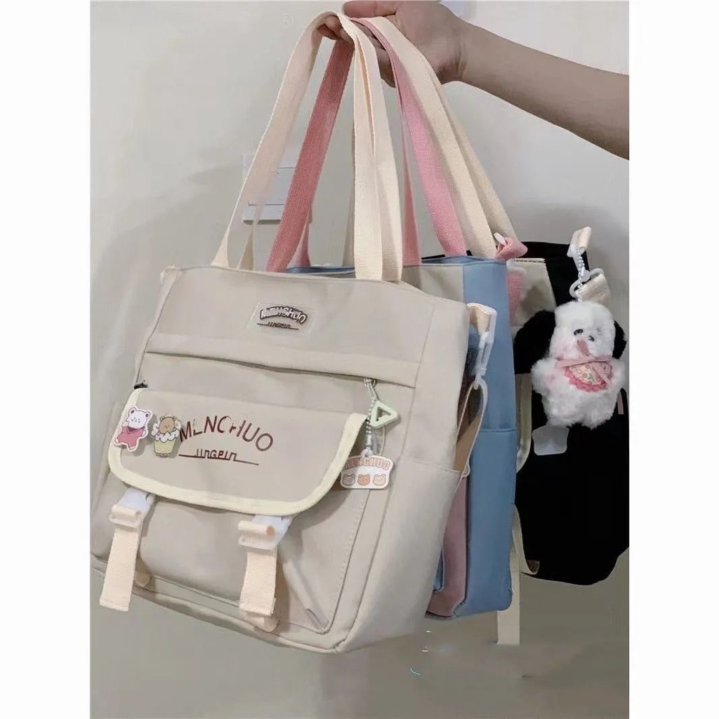 ◆☒Sera  Toko Gaya Jepang Gaya Kuliah Tas Gadis Versi Korea Kapasitas Besar Messenger Tas Gadis Mahasiswa Komuter Tas Bahu