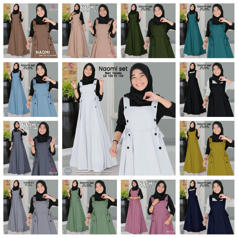 [untuk remaja] naomi set cocok untuk ABG - setelan inner kaos dan overall toyobo