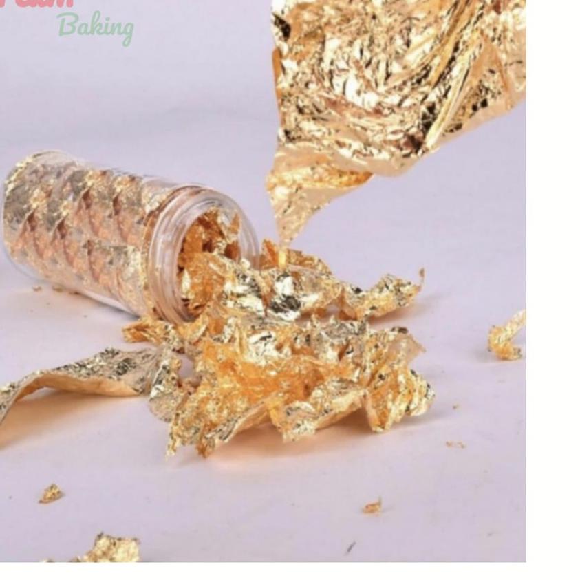 

Termurah⭐✅JUMBO EDIBLE SHEET LEAF GOLD LEAF FLAKES 24K GOLD