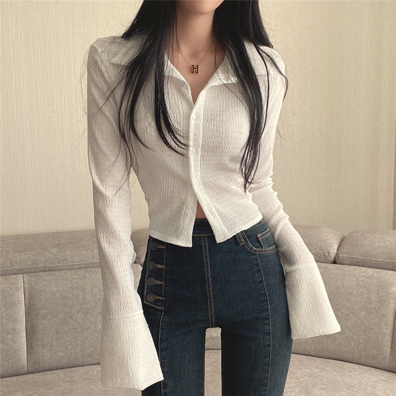 Red Versi Korea dari Temperamen Kerah Akrab Lengan Panjang Rajutan Sweater Wanita 2022 Musim Gugur Keinginan Murni All-Match Slim Sexy top Cardigan