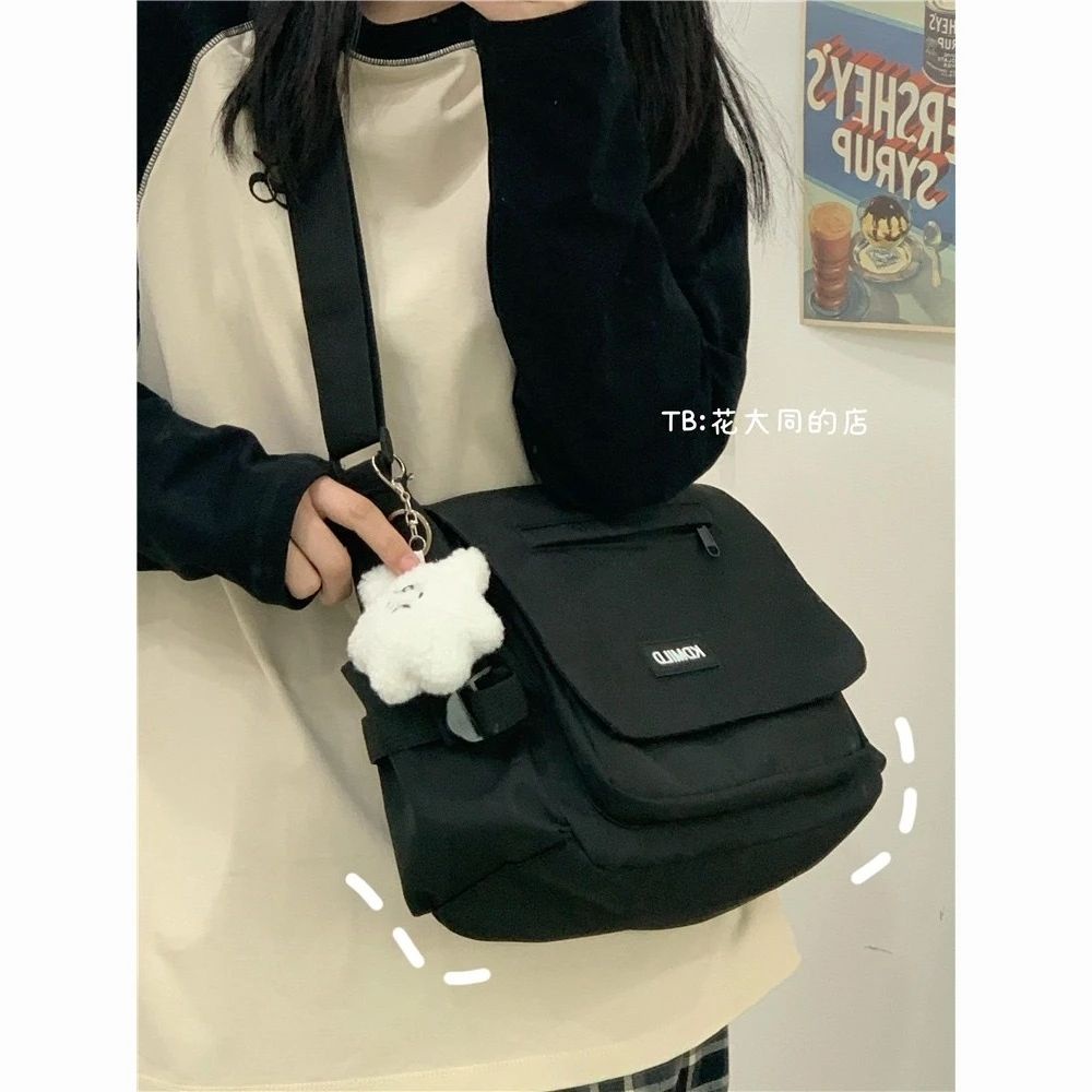 ☏¤Sera  Messenger Bag Wanita Kapasitas Besar Merek Jepang Santai All-Match Tas Bahu Siswa SMA Tas Messenger