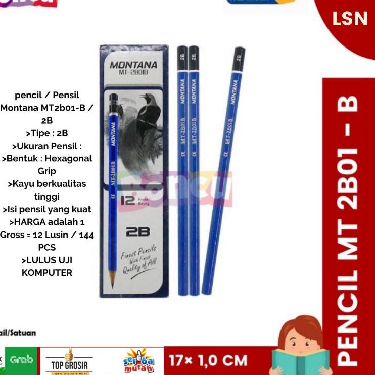 

Big Deals Pencil / Pensil Montana MT2B01-B/Pensil Montana MT2B01-G / 2B BIRU-HIJAU / PERGROS