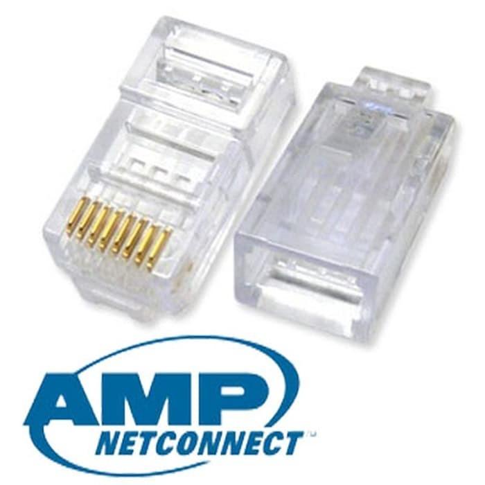 Connector Rj45 Original Amp 1Pack Isi 50, Connector Lan Rj45 Cat5 Cat6