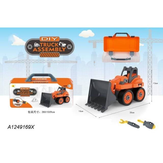 Diy Assembly Bulldozer Mainan Merakit Miniatur Alat Berat