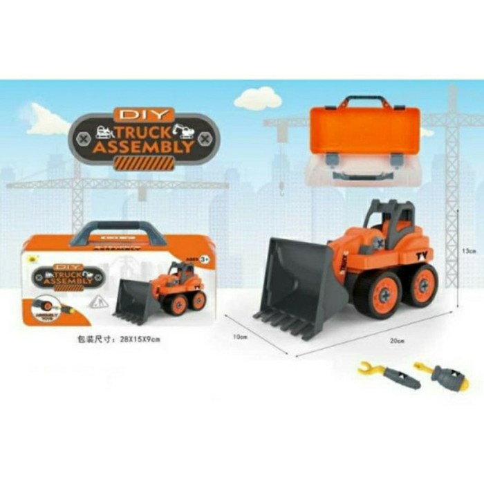 Diy Assembly Truck Buldozer Mainan Truk Rakit Sendiri