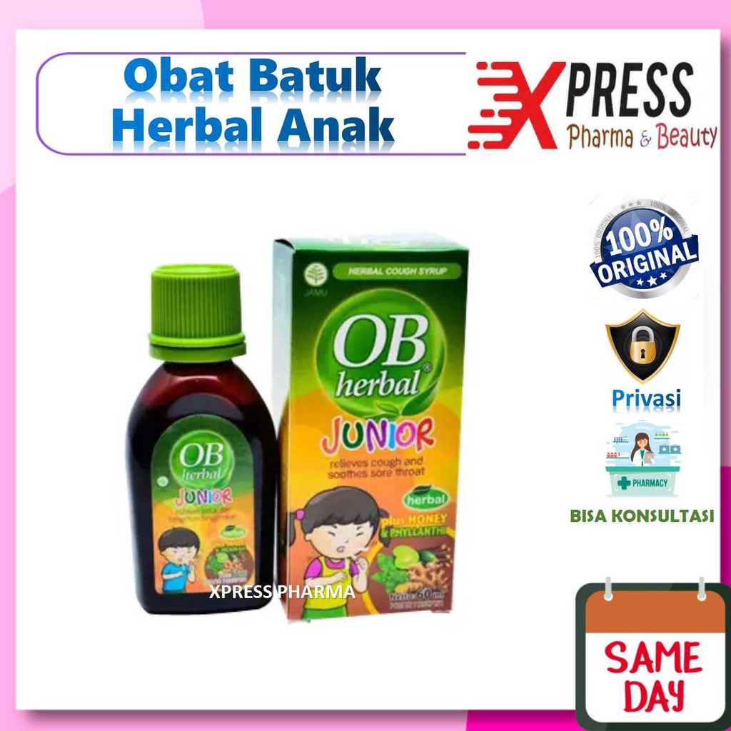 XPRESS  OB Herbal Junior 30 ml dan 60 ml Obat Batuk Herbal Anak OBH Anak