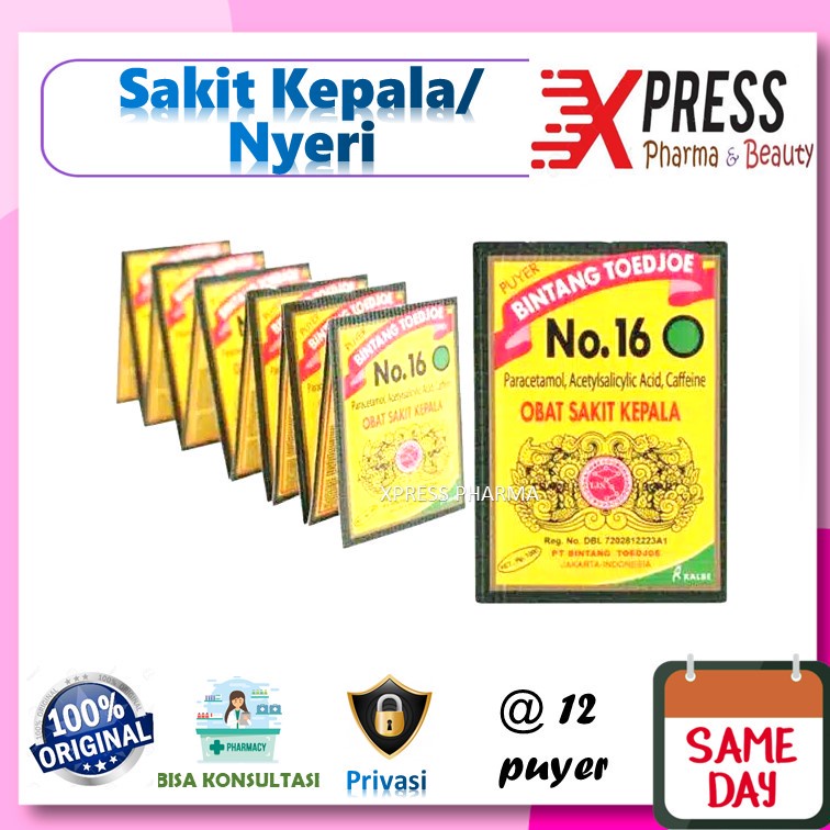 XPRESS  Puyer No 16 isi 12 sachet Bintang Todjoe Tujuh Puder 38 Kalbe Sakit Kepala