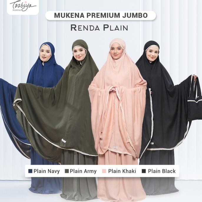 MUKENA TAZBIYA DEWASA PREMIUM JUMBO RENDA PLAIN