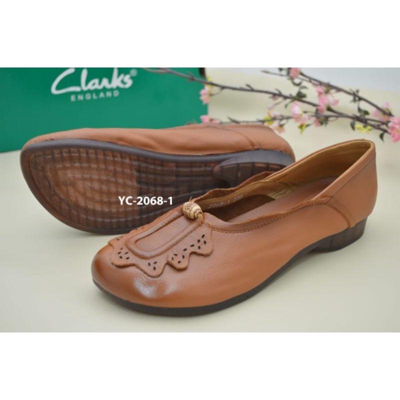 SEPATU CLARKS YC-2068-1 LEATHER FLAT