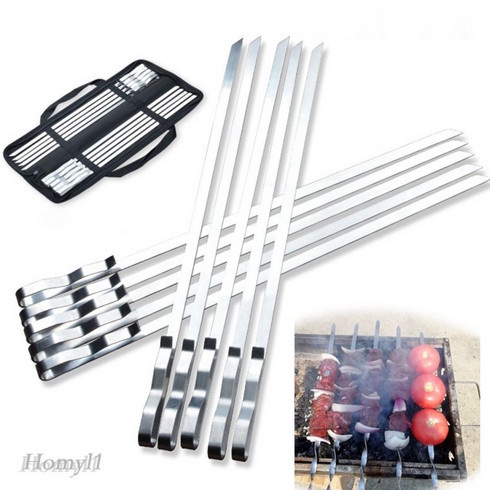 10pcs Tusuk Sate Bbq Kebab Bahan Stainless Steel