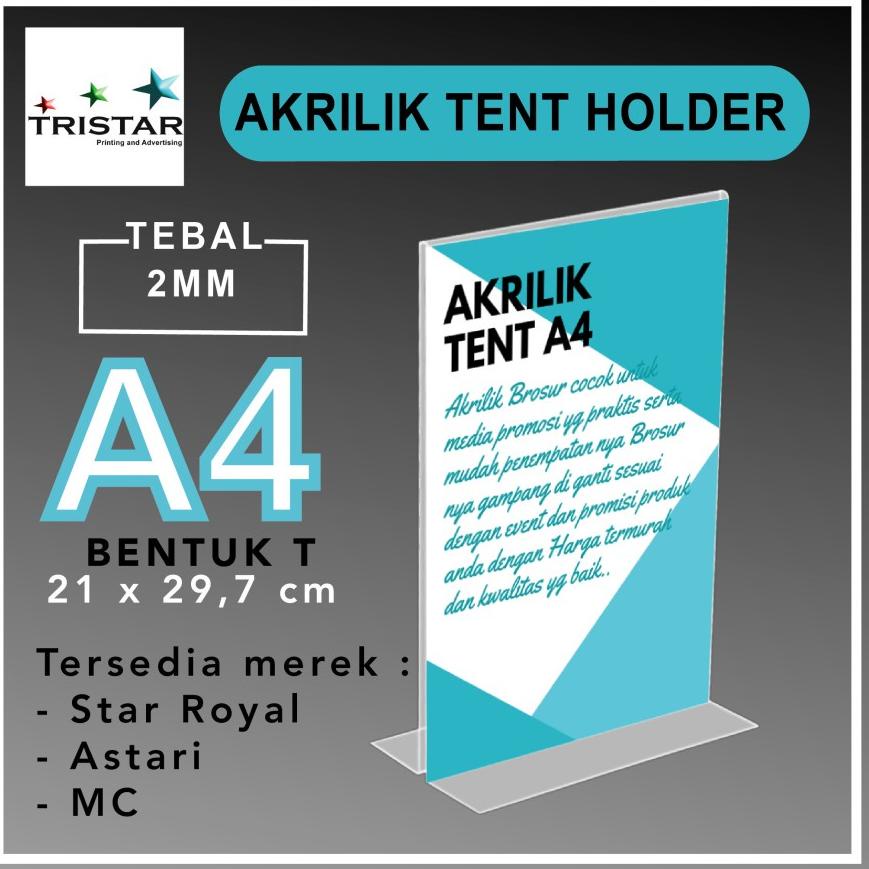 

8.8 SALE AKRILIK TENT HOLDER A4 / TEMPAT BROSUR A4 (min.order 2pcs)