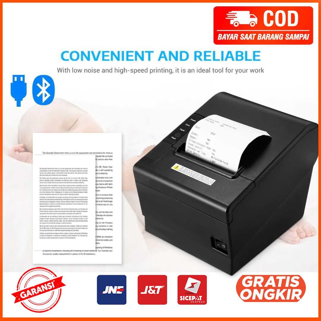 Printer Bluetooth Mini Thermal Printer POS with USB Port 80 mm JP80HUB