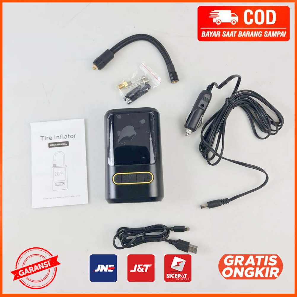 Pompa Ban Elektrik Mini Tire Inflator LCD Display Rechargeable ATJ8466